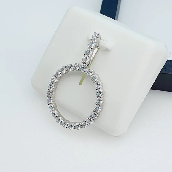 "925 Sterling Silver Cubic Zirconia Initial Pendant, UU1P6A6181 - Picture 4 of 9